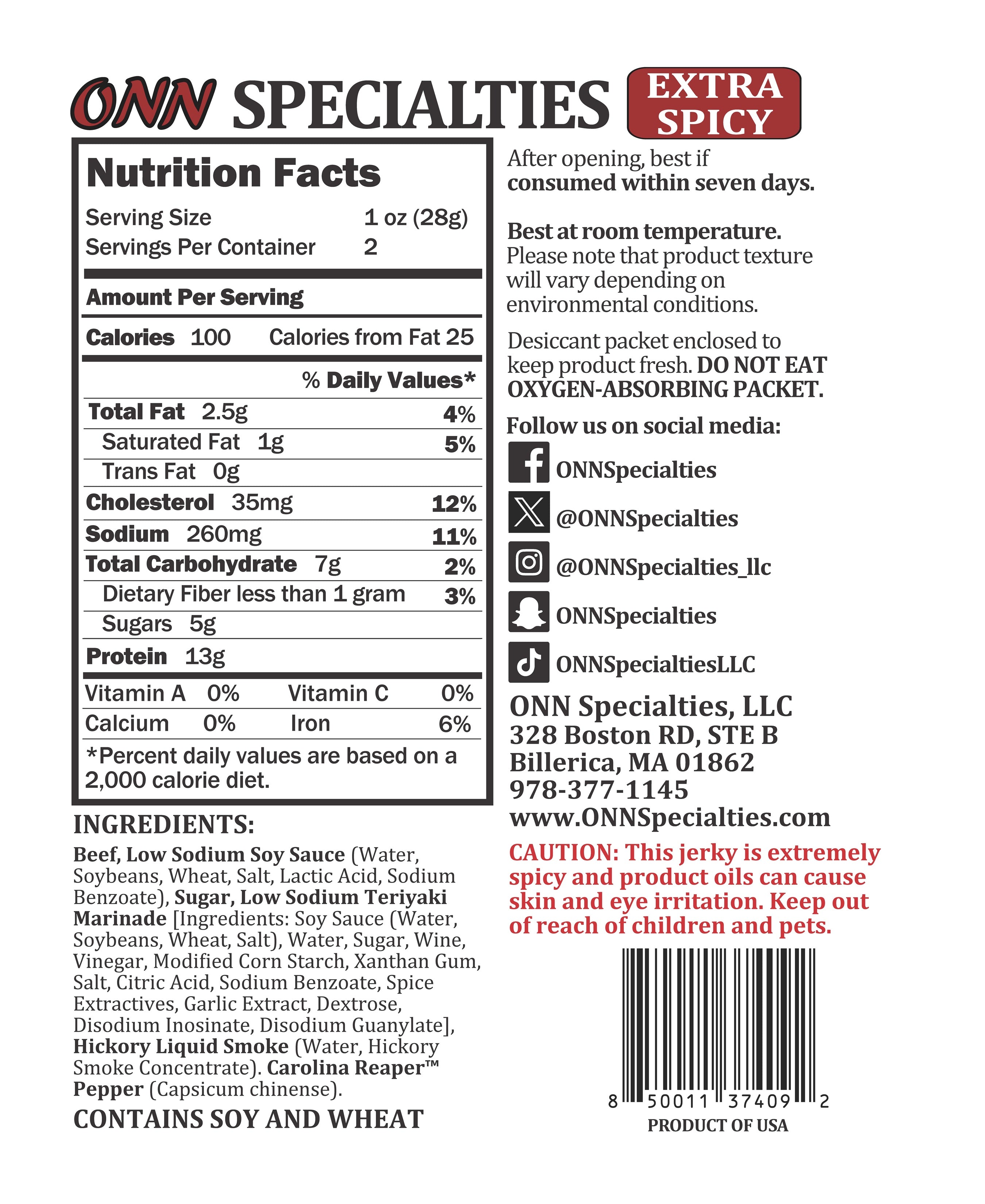 Extra Spicy Teriyaki Beef Jerky