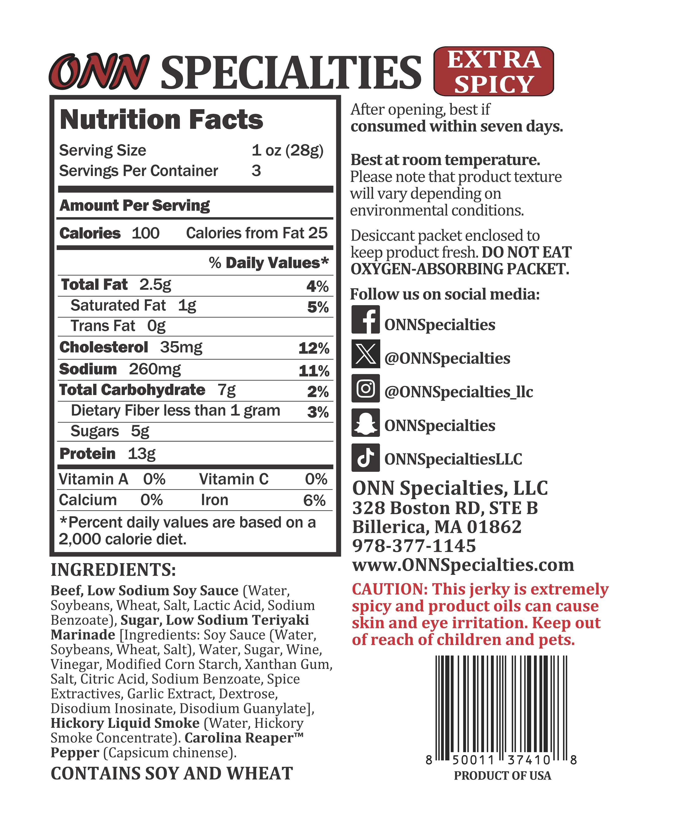 Extra Spicy Teriyaki Beef Jerky