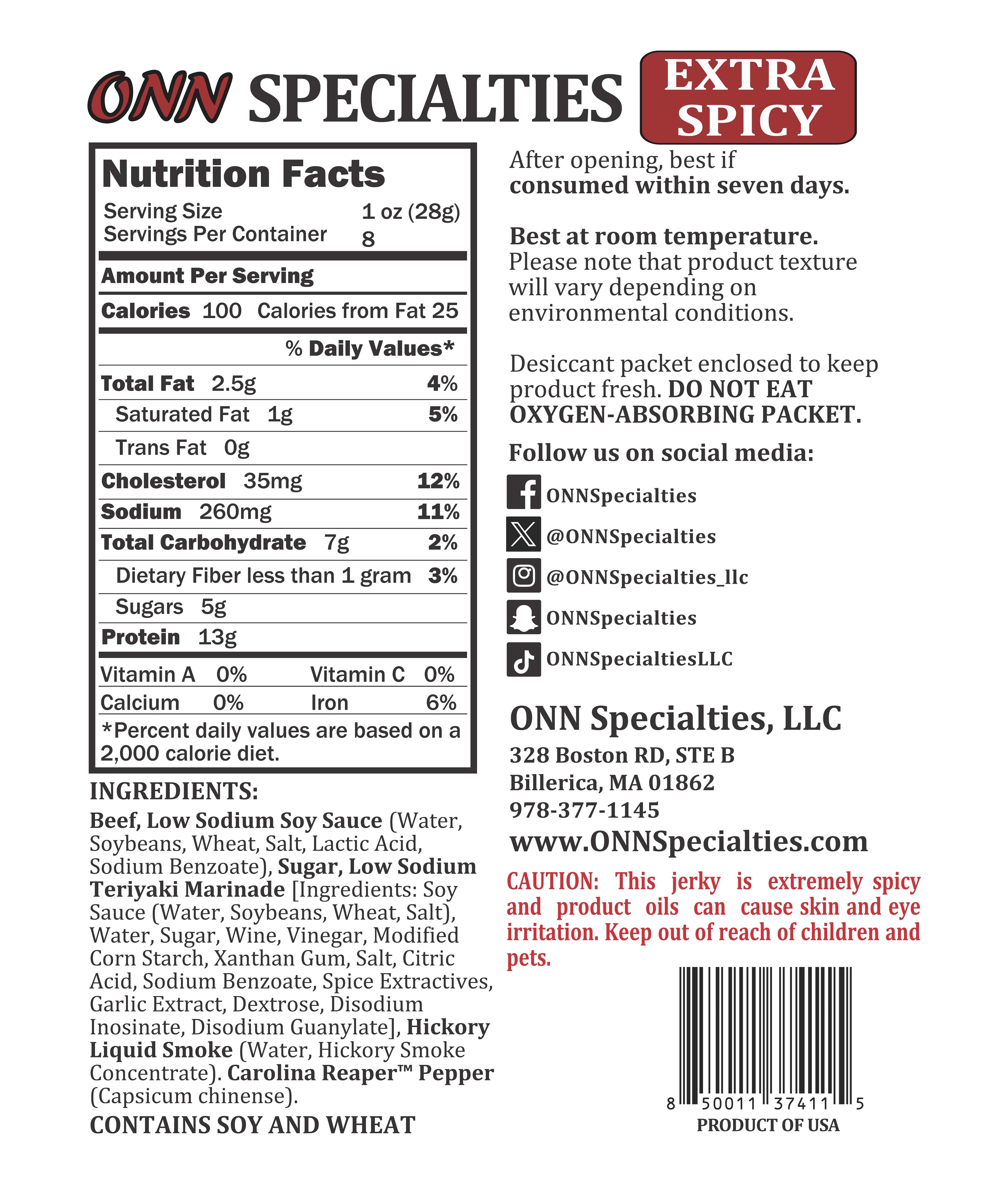 Extra Spicy Teriyaki Beef Jerky