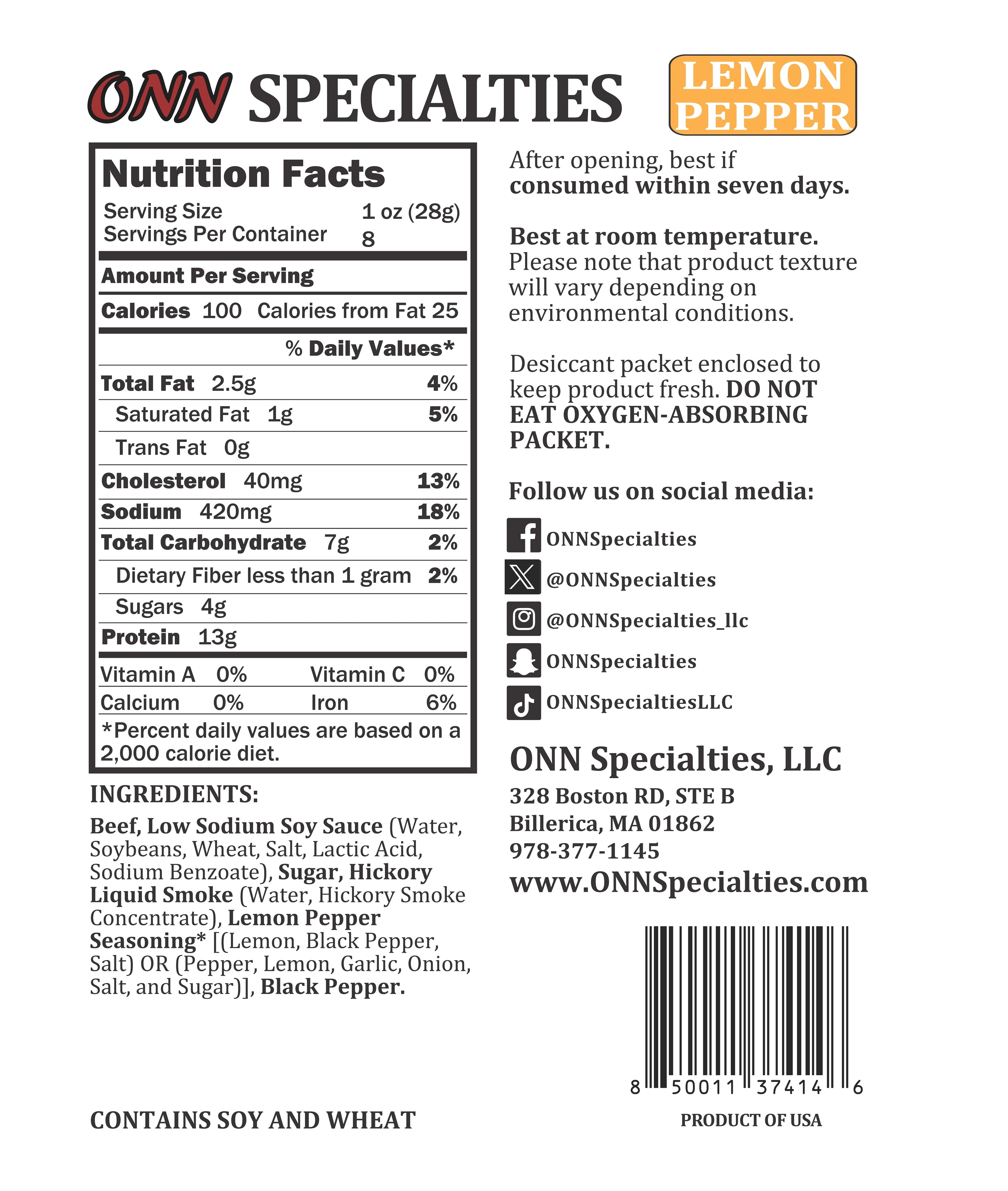 Lemon Pepper Beef Jerky