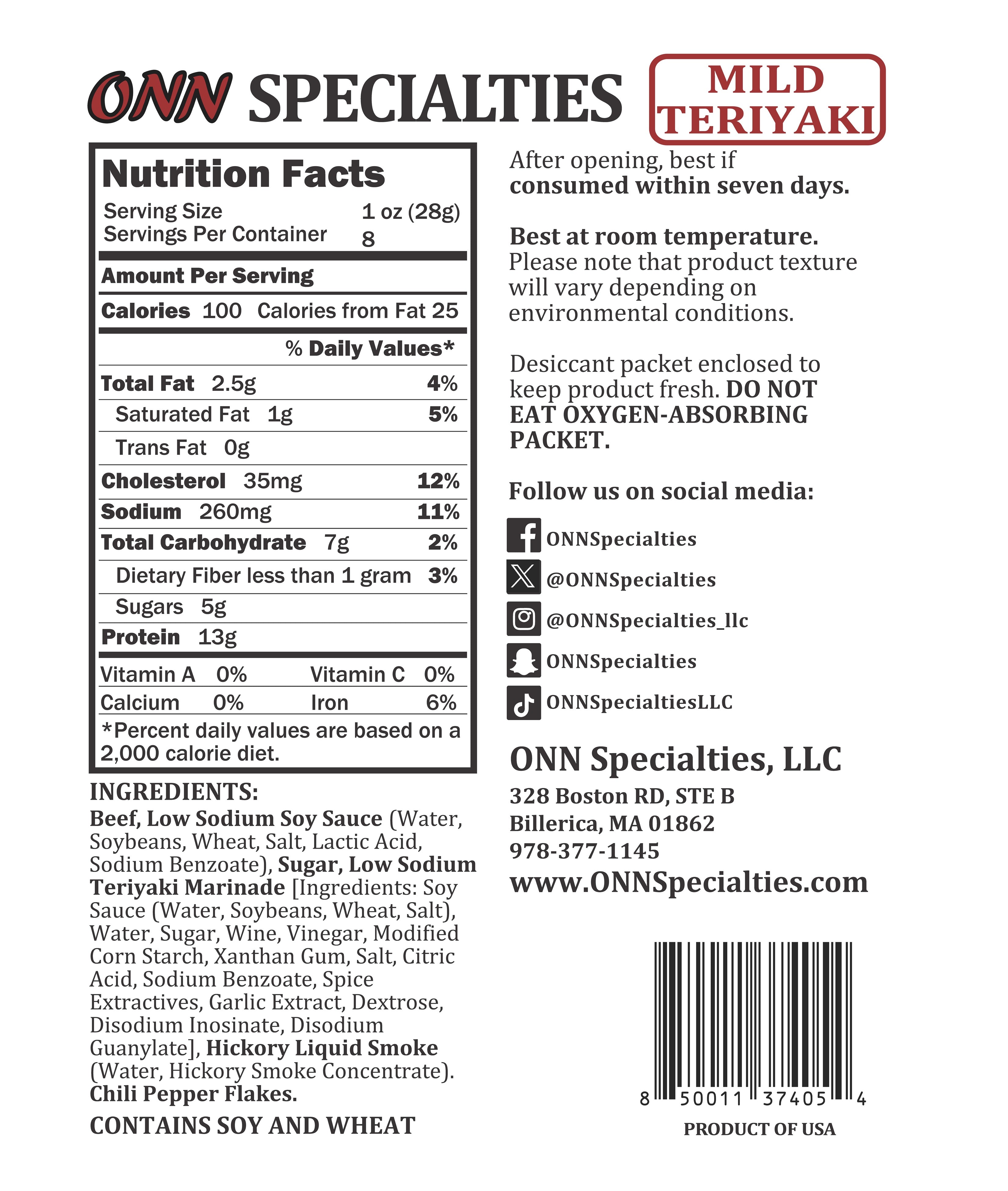 Mild Teriyaki Beef Jerky