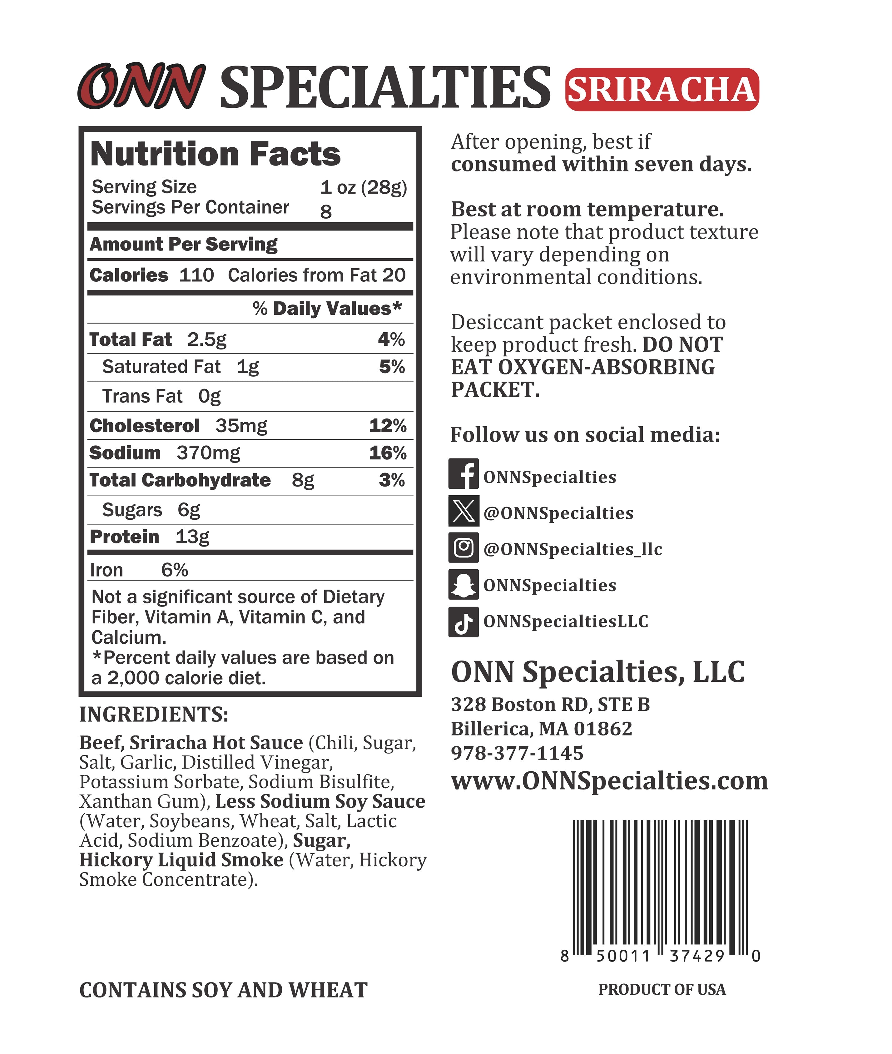 Sriracha Beef Jerky